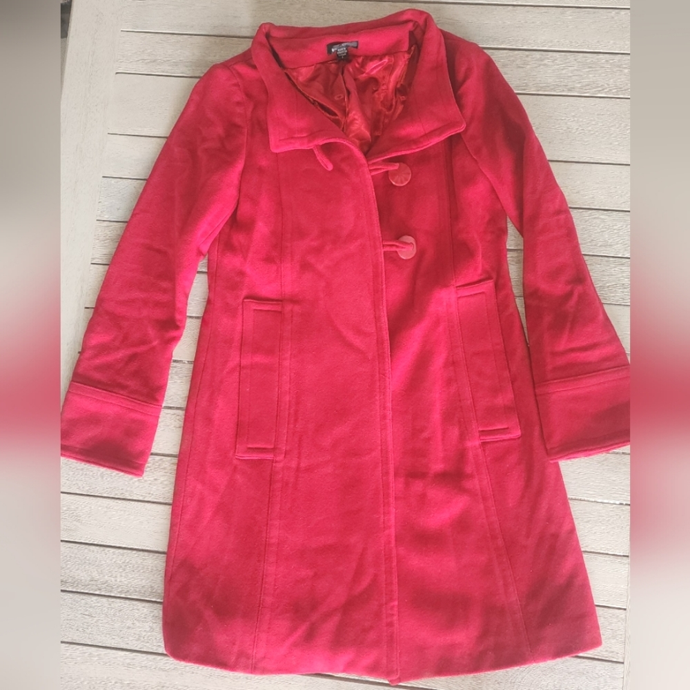 Bebe | Woman's Red Wool Peacoat | SZ Small